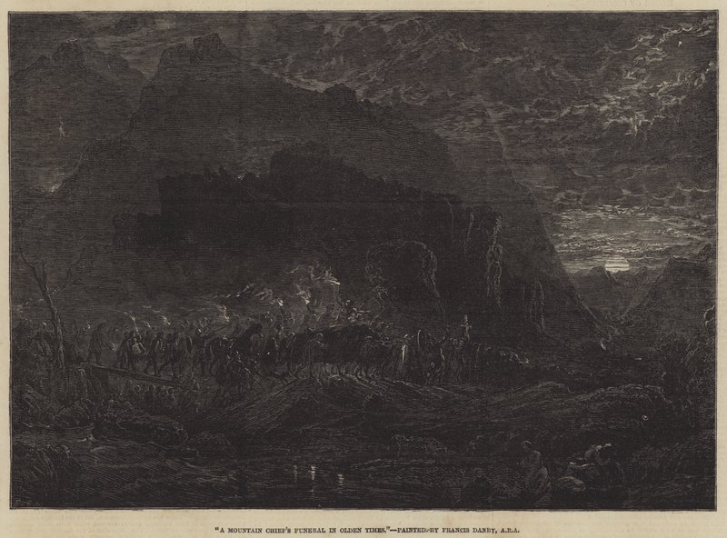 Funeral de un jefe de montaña en tiempos antiguos de Francis Danby