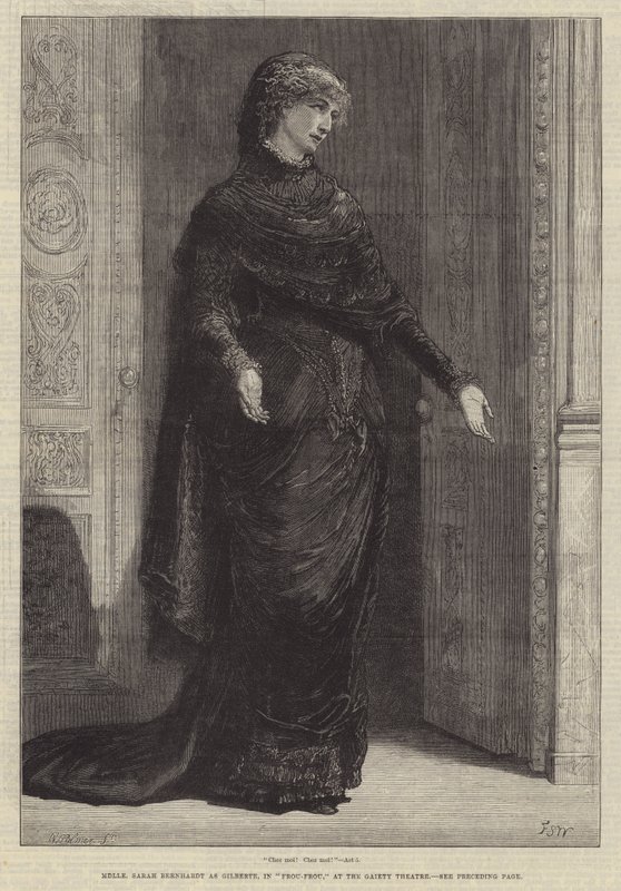 Mademoiselle Sarah Bernhardt como Gilberte, en Frou-Frou, en el Teatro Gaiety de Francis S. Walker