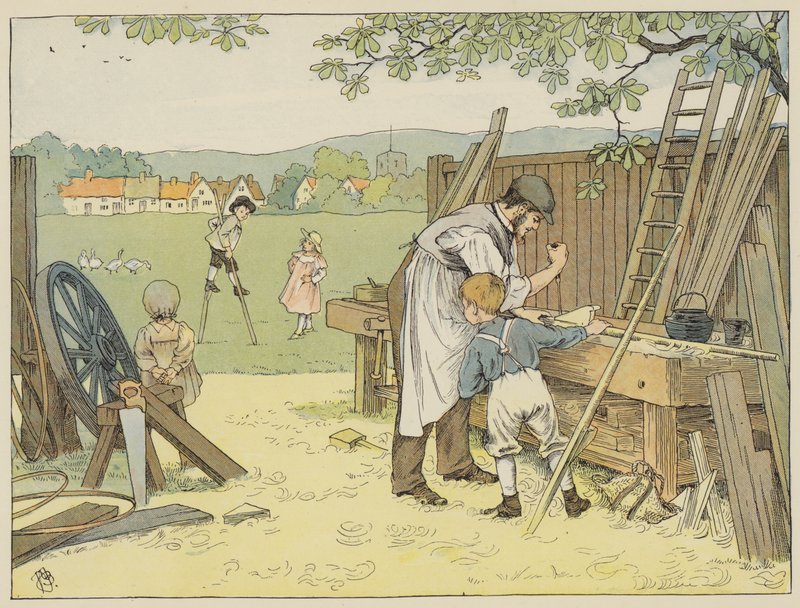 Carpintero (litografía en color) de Francis Donkin Bedford