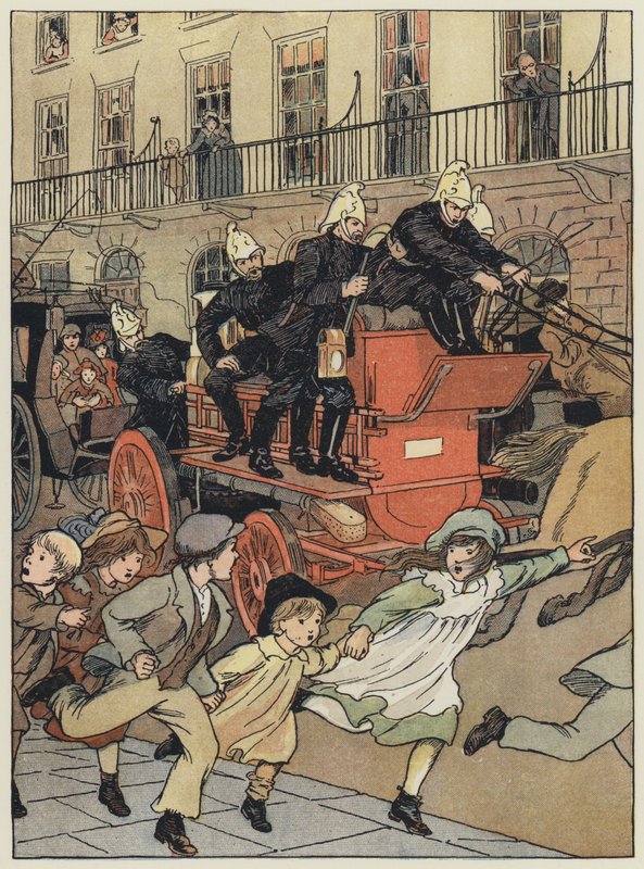 Londres: A Fire-Engine (litografía en color) de Francis Donkin Bedford