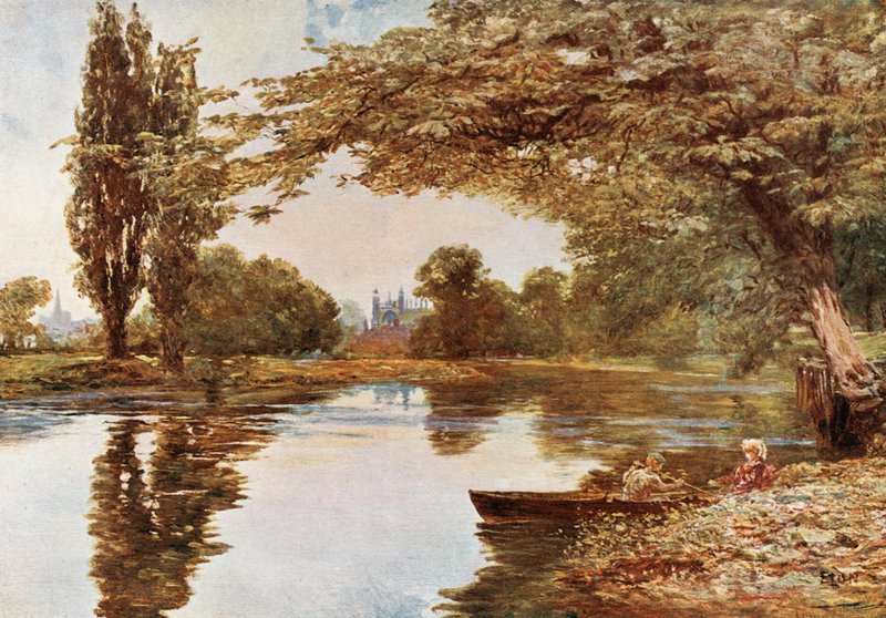 Capilla del Colegio Eton desde el Támesis de Francis S. Walker