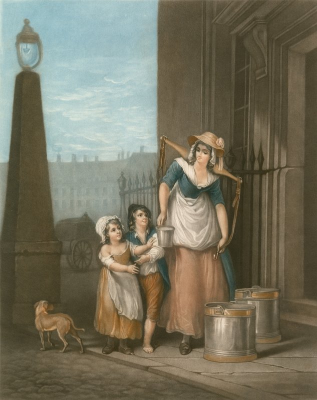 Leche abajo, doncellas de Francis Wheatley