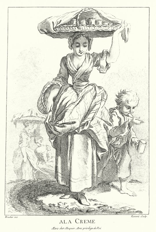 Vendedor de crema (grabado) de Francois (after) Boucher