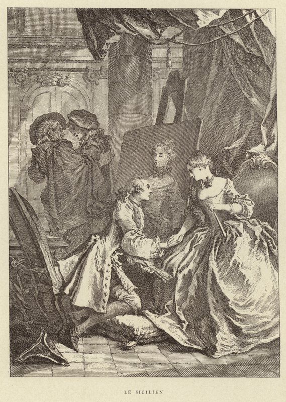 El siciliano (grabado) de Francois (after) Boucher