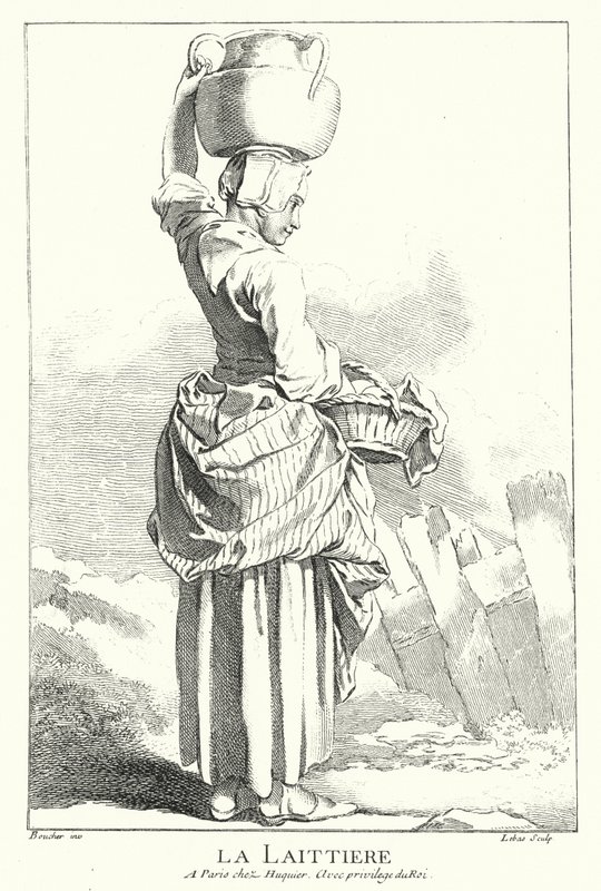 Lechera (grabado) de Francois (after) Boucher