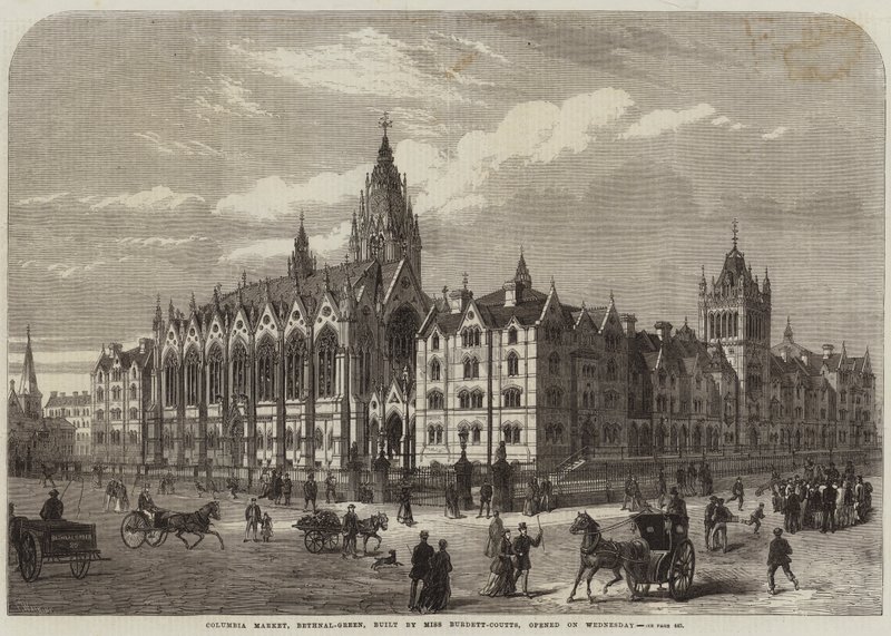 Mercado de Columbia, Bethnal-Green, construido por la Srta. Burdett-Coutts, inaugurado el miércoles de Frank Watkins