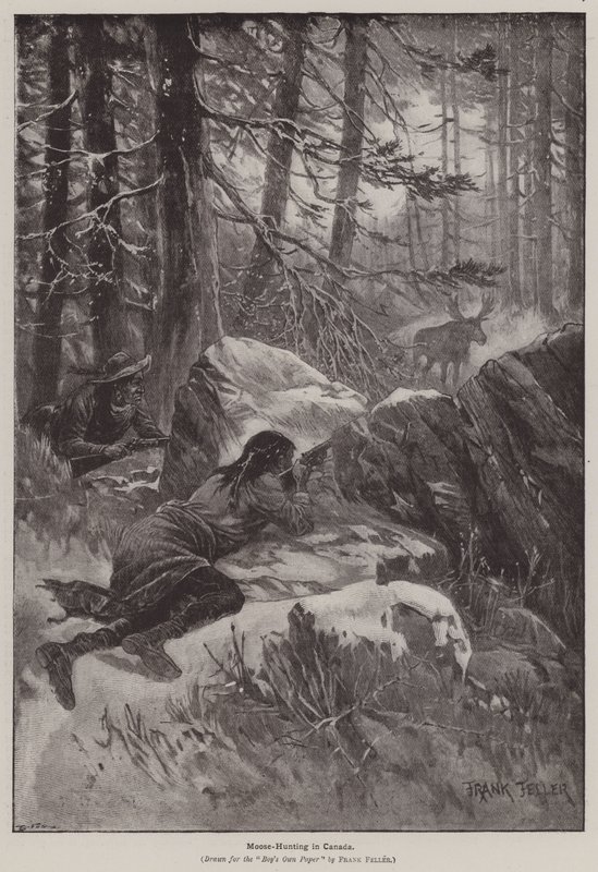 Caza de alces en Canadá de Frank (after) Feller