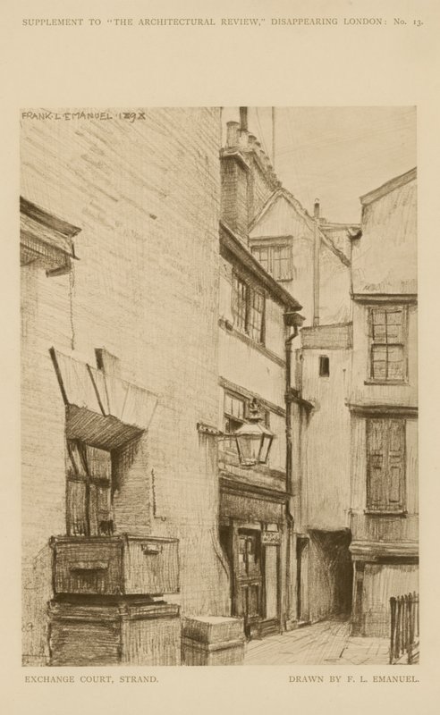 Exchange Court on the Strand (grabado) de Frank Lewis Emanuel