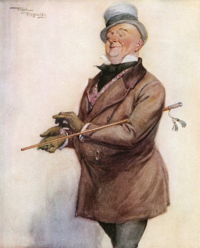 Mr Micawber (litografía en color) de Frank Reynolds
