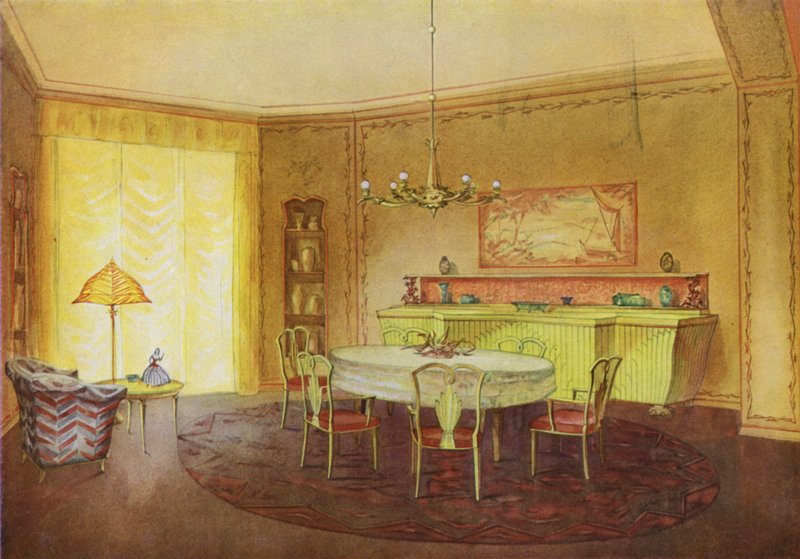 Sala de estar (litografia en color) de Frans Arnold Breuhaus de Groot