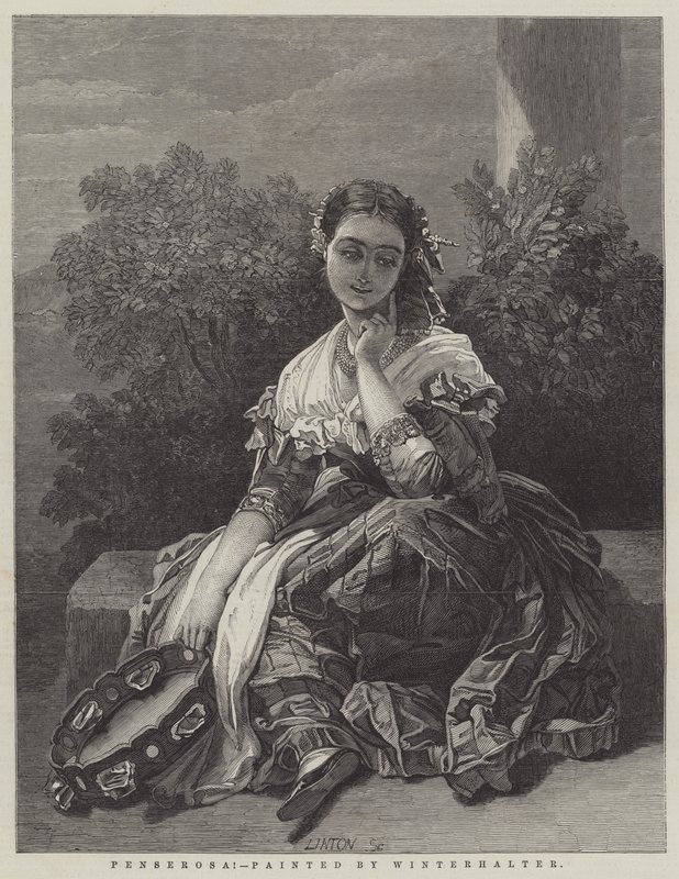 ¡Pensativa! de Franz Xaver Winterhalter
