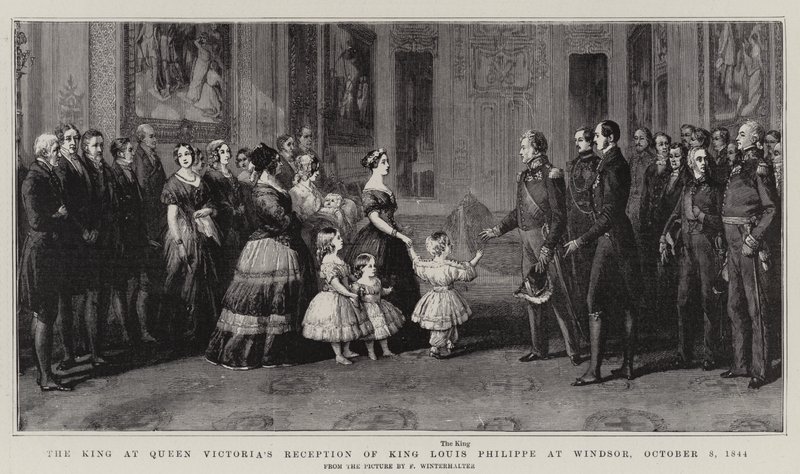 El rey en la recepción de la reina Victoria al rey Luis Felipe en Windsor, 8 de octubre de 1844 de Franz Xaver Winterhalter