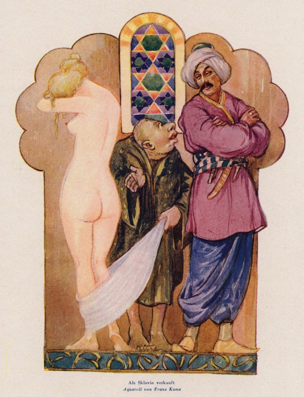 Mujer vendida como esclava (acuarela) de Franz Kuna