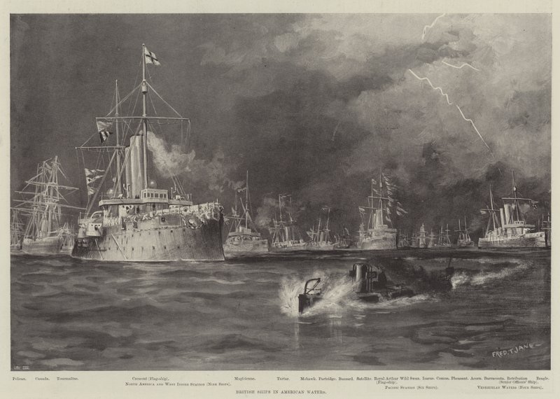 Barcos británicos en aguas americanas de Fred T. Jane