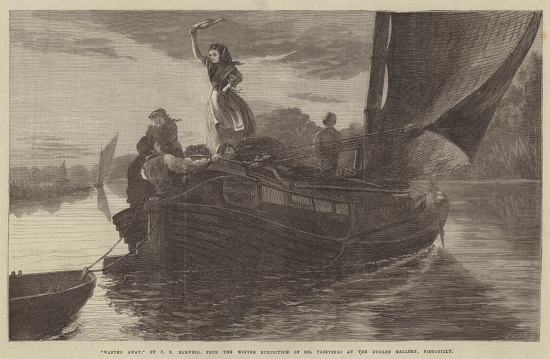 Llevado por el Viento, de la Exposición de Invierno de Pinturas al Óleo en la Galería Dudley, Piccadilly de Frederick Bacon Barwell
