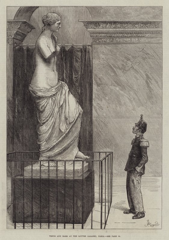 Venus y Marte en la Galería del Louvre, París de Frederick Barnard