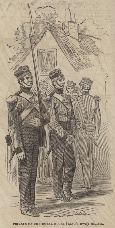 Soldado de la Milicia Real de Bucks (del Rey) de Frederick John Skill