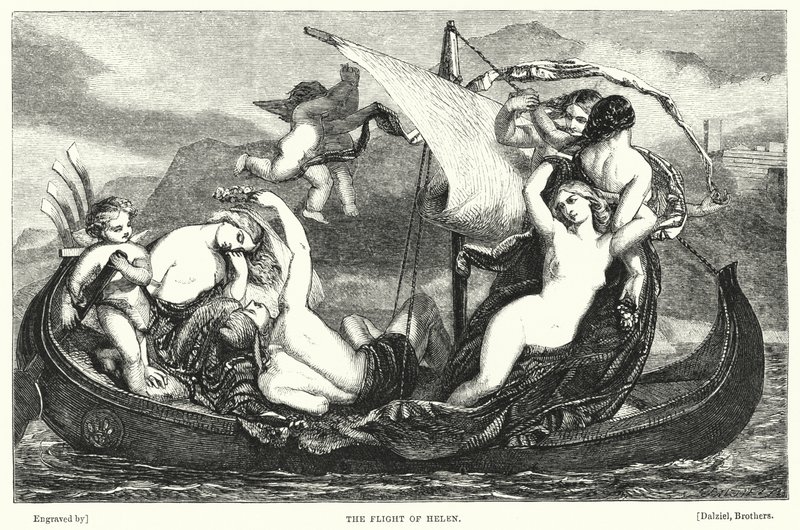 La huida de Helena (grabado) de Frederick Richard Pickersgill