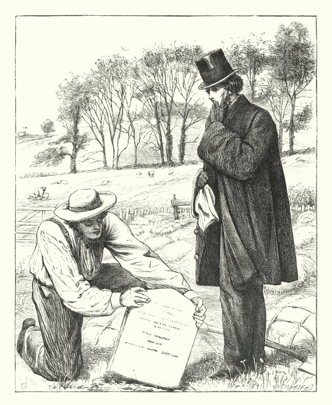 El Lamento de un Padre (grabado) de Frederick Smallfield