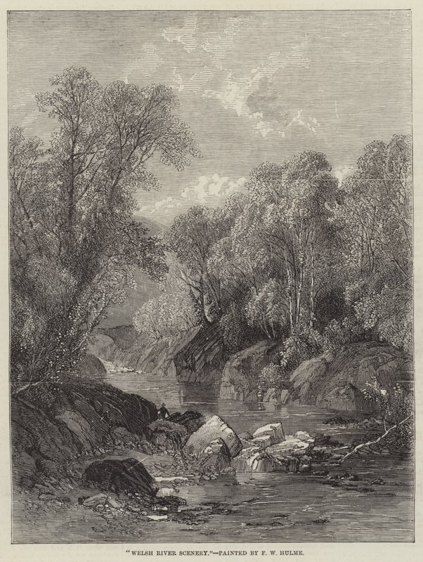 Paisaje fluvial galés de Frederick William Hulme