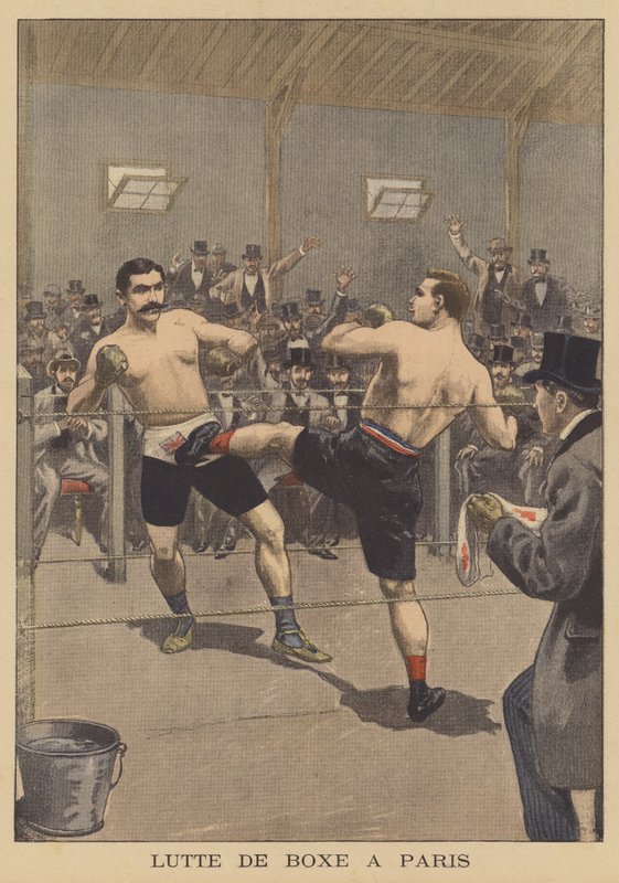 Combate de boxeo en París de French School