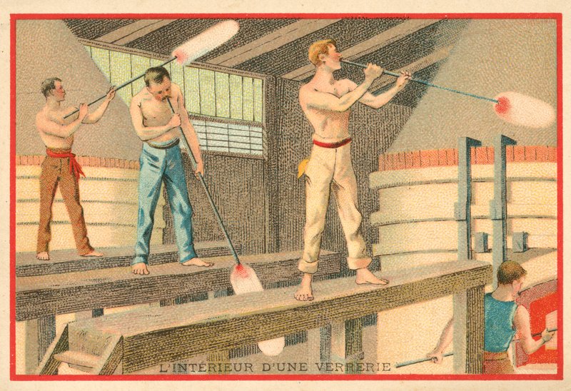 Interior de una cristalería de French School