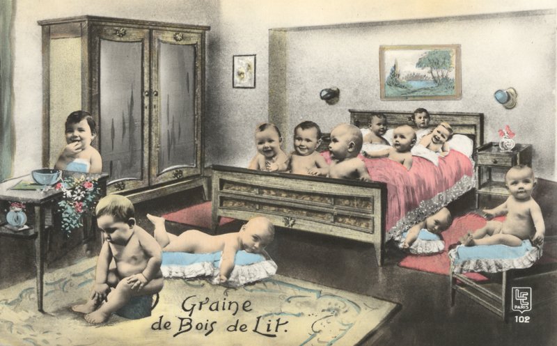 Bebés en una cama de French Photographer