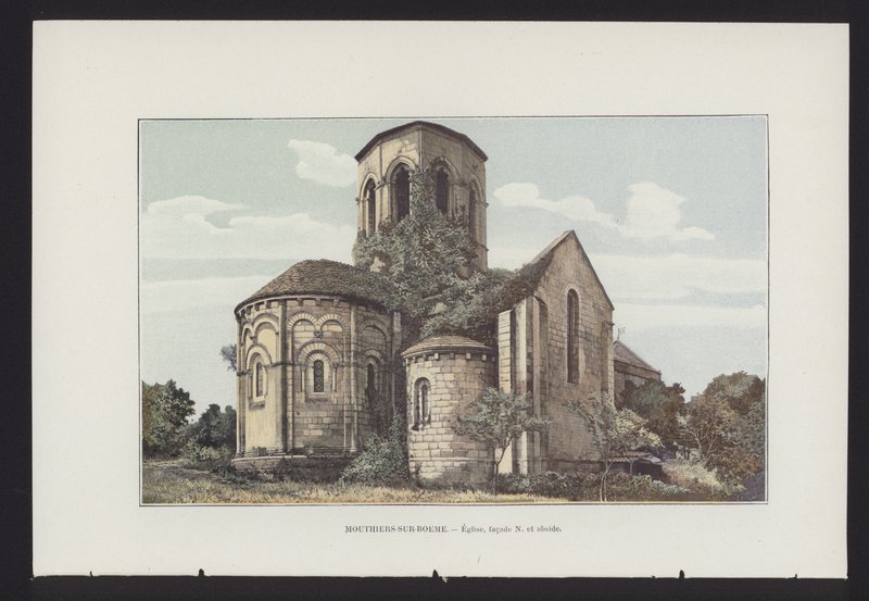 Mouthiers-sur-Boeme, Iglesia, fachada norte y ábside de French Photographer