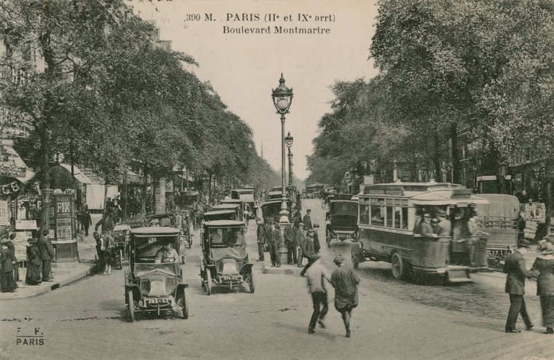 París, Boulevard Montmartre. Postal enviada en 1913. de French Photographer