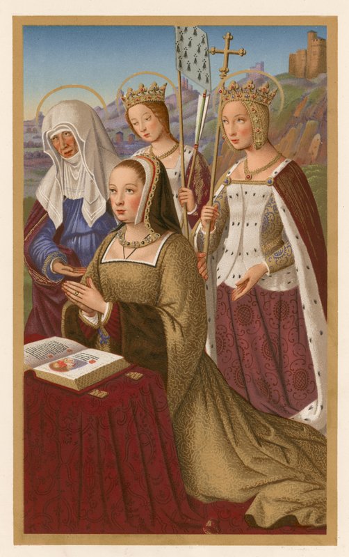 Ana de Bretaña en oración de French School