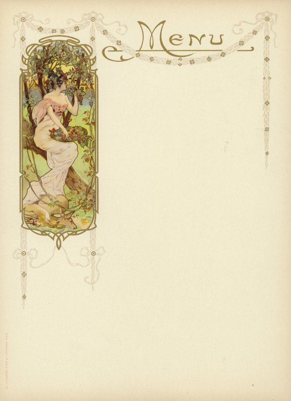 Diseño Art Nouveau para un menú de French School