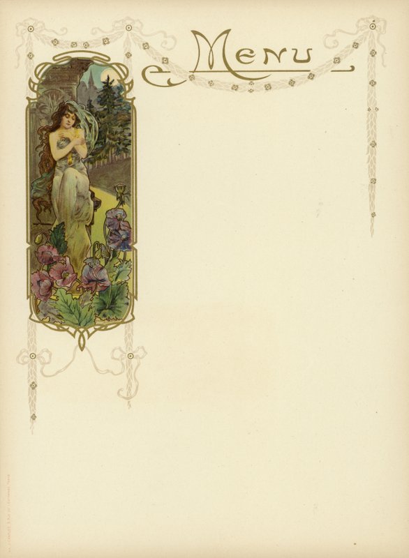 Diseño Art Nouveau para un menú de French School