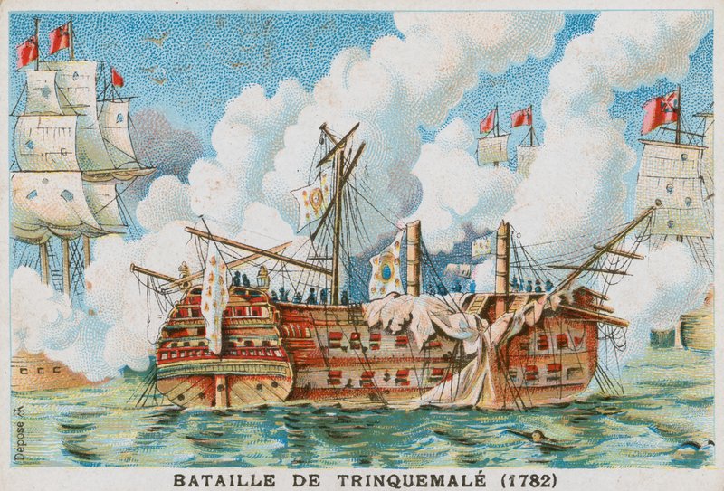 Batalla de Trincomalee, 1782 de French School