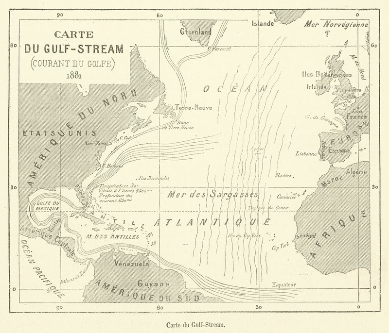 Mapa de la Corriente del Golfo de French School