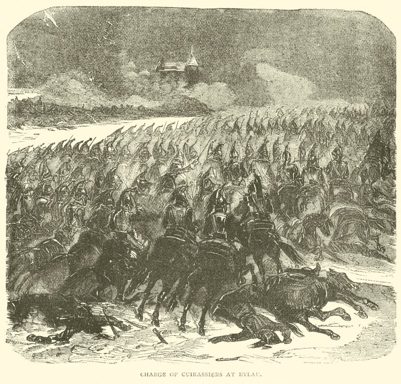 Carga de coraceros en Eylau (grabado) de French School