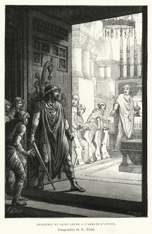 Childeric y Saint Leger en la Abadía de Autun de French School
