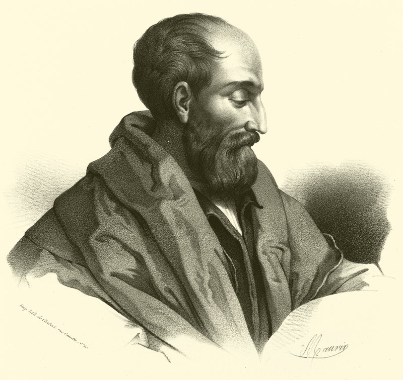 Correggio, retrato (grabado) de French School