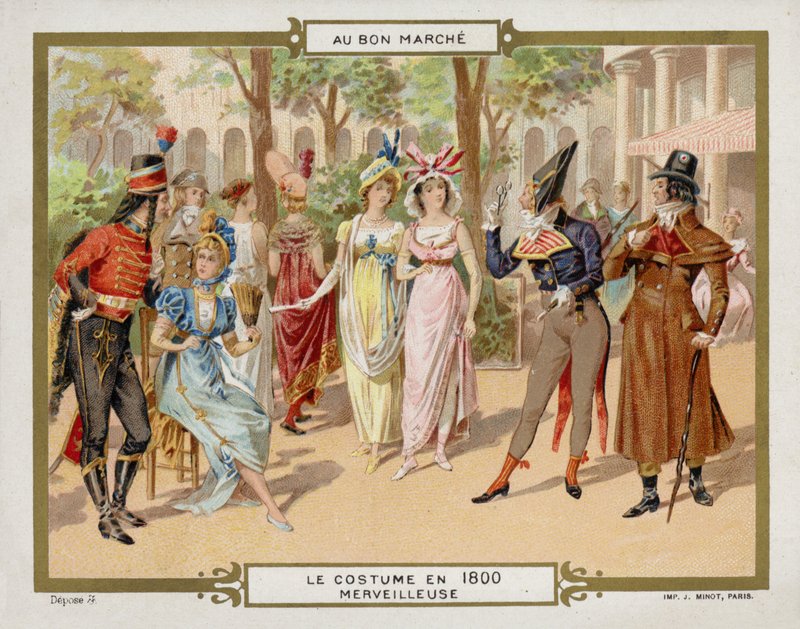 Traje en 1800 - merveilleuse de French School