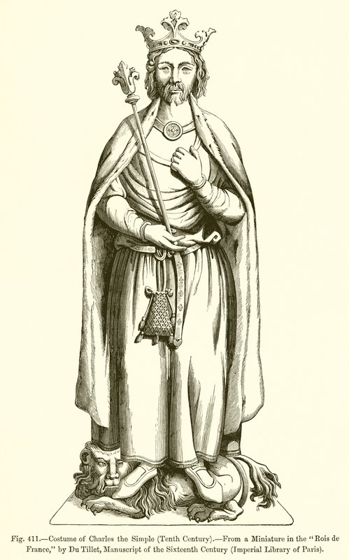 Traje de Carlos el Simple de French School