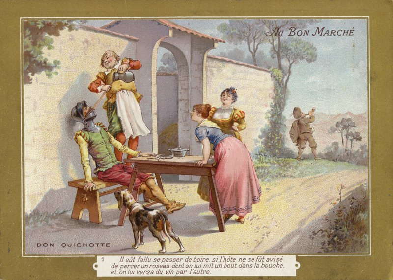 Don Quijote bebiendo de French School