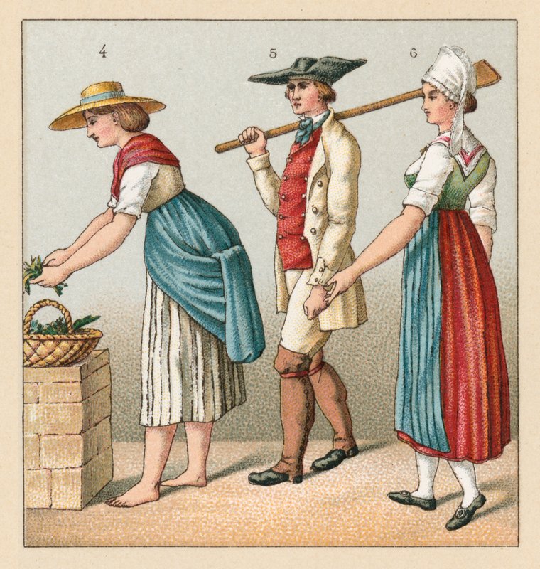 Traje del siglo XIX de Francia de French School