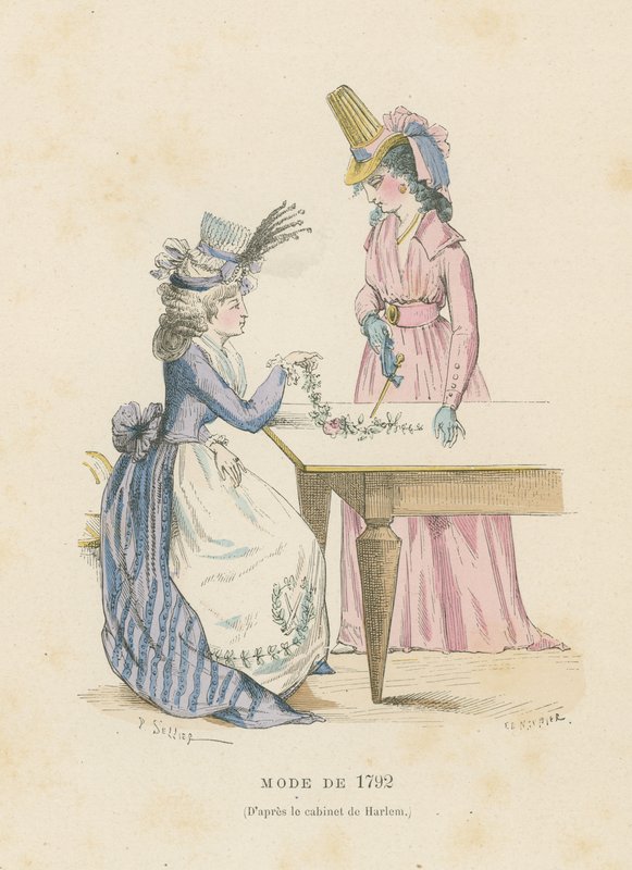Moda francesa de 1792 de French School