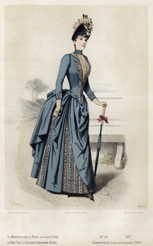 Placa de moda francesa, finales del siglo XIX de French School