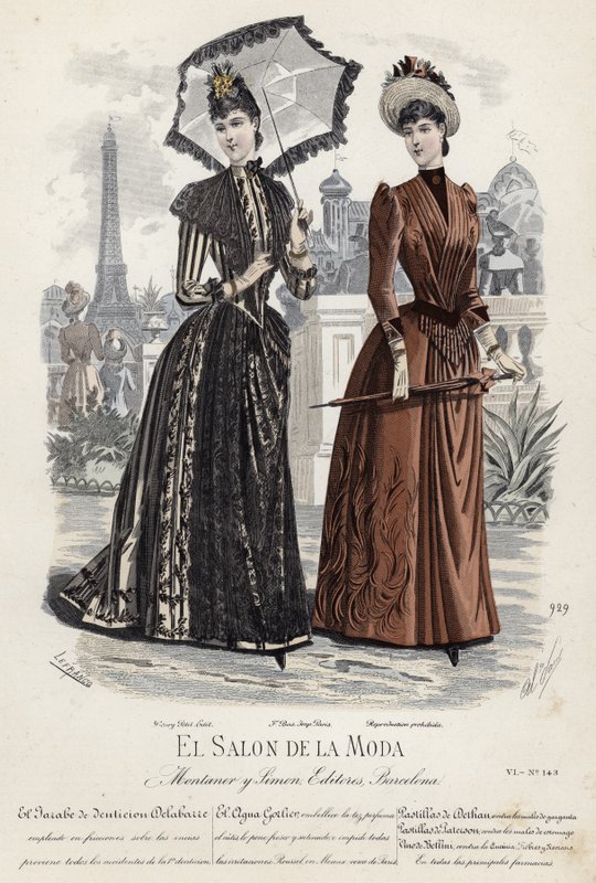 Placa de moda francesa, finales del siglo XIX de French School