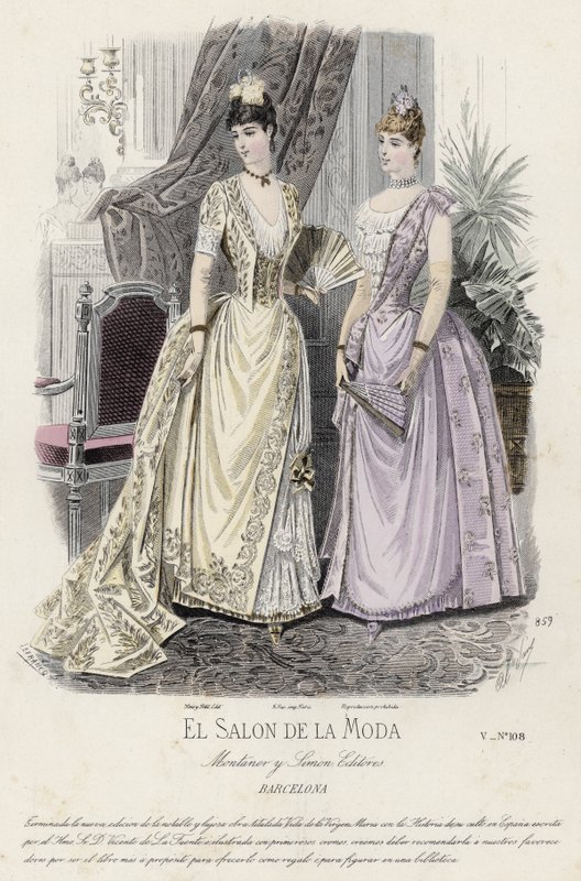 Placa de moda francesa, finales del siglo XIX de French School