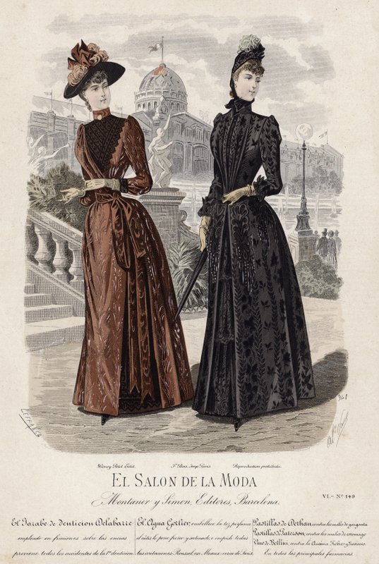 Placa de moda francesa, finales del siglo XIX de French School