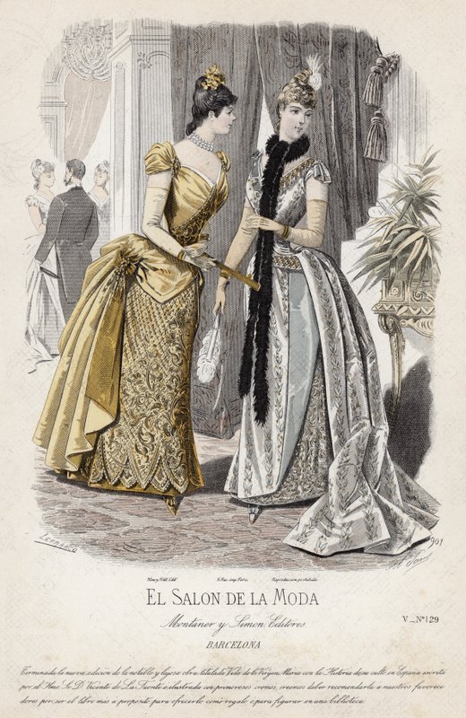 Placa de moda francesa, finales del siglo XIX de French School