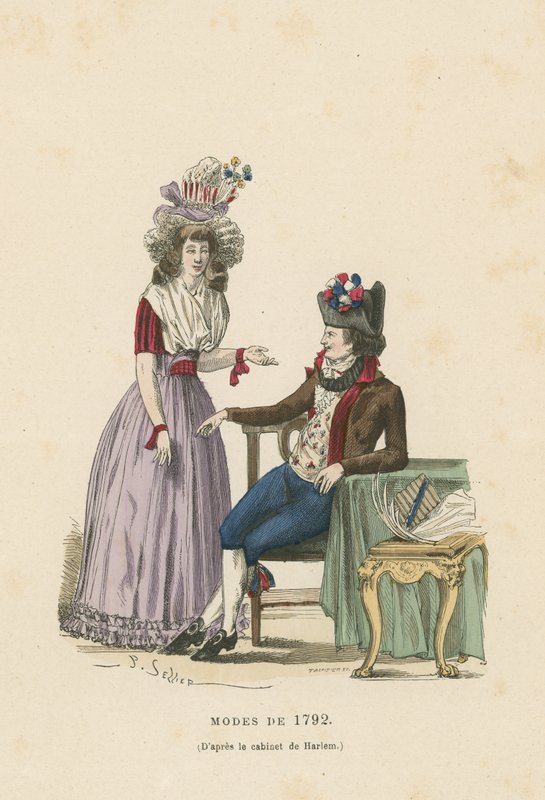 Modas francesas de 1792 de French School