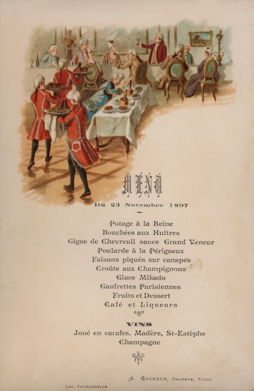 Menú francés para una cena de French School