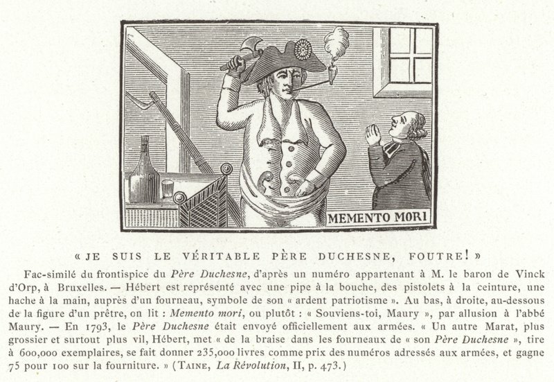 Frontispicio de Le Père Duchesne, 1790s de French School